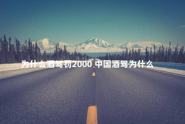 为什么酒驾罚2000 中国酒驾为什么处罚那么轻